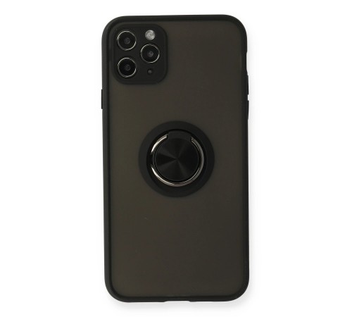 iPhone 11 Pro Kılıf Montreal Yüzüklü Silikon Kapak - Siyah iPhone 11 Pro Kılıf Montreal Yüzüklü Silikon Kapak - Siyah