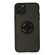 iPhone 11 Pro Kılıf Montreal Yüzüklü Silikon Kapak - Siyah