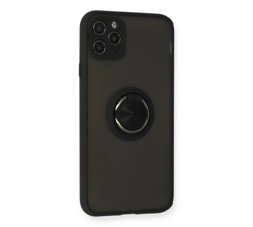 iPhone 11 Pro Kılıf Montreal Yüzüklü Silikon Kapak - Siyah iPhone 11 Pro Kılıf Montreal Yüzüklü Silikon Kapak - Siyah