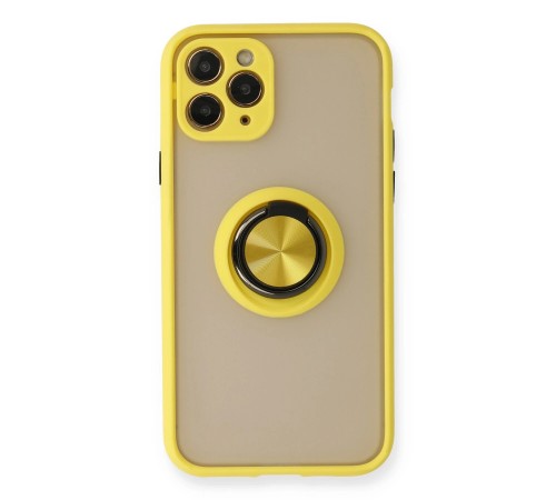 iPhone 11 Pro Kılıf Montreal Yüzüklü Silikon Kapak - Sarı iPhone 11 Pro Kılıf Montreal Yüzüklü Silikon Kapak - Sarı