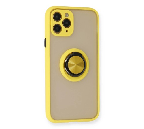iPhone 11 Pro Kılıf Montreal Yüzüklü Silikon Kapak - Sarı iPhone 11 Pro Kılıf Montreal Yüzüklü Silikon Kapak - Sarı