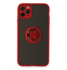 iPhone 11 Pro Kılıf Montreal Yüzüklü Silikon Kapak - Kırmızı