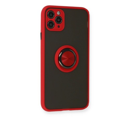 iPhone 11 Pro Kılıf Montreal Yüzüklü Silikon Kapak - Kırmızı iPhone 11 Pro Kılıf Montreal Yüzüklü Silikon Kapak - Kırmızı