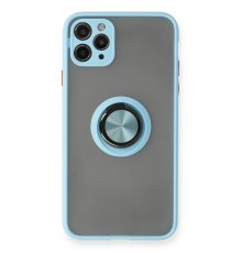 iPhone 11 Pro Kılıf Montreal Yüzüklü Silikon Kapak - Buz Mavi
