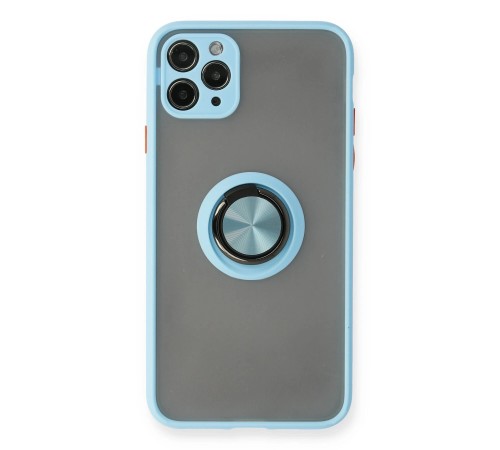 iPhone 11 Pro Kılıf Montreal Yüzüklü Silikon Kapak - Buz Mavi iPhone 11 Pro Kılıf Montreal Yüzüklü Silikon Kapak - Buz Mavi