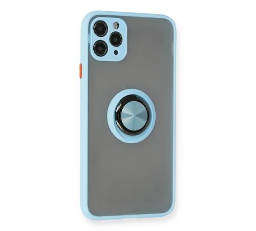 iPhone 11 Pro Kılıf Montreal Yüzüklü Silikon Kapak - Buz Mavi iPhone 11 Pro Kılıf Montreal Yüzüklü Silikon Kapak - Buz Mavi