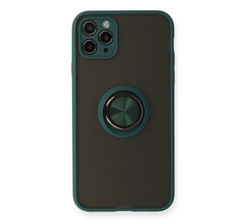 iPhone 11 Pro Kılıf Montreal Yüzüklü Silikon Kapak - Yeşil iPhone 11 Pro Kılıf Montreal Yüzüklü Silikon Kapak - Yeşil