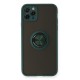 iPhone 11 Pro Kılıf Montreal Yüzüklü Silikon Kapak - Yeşil