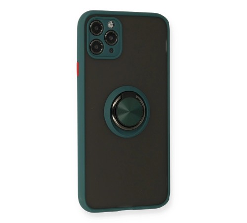 iPhone 11 Pro Kılıf Montreal Yüzüklü Silikon Kapak - Yeşil iPhone 11 Pro Kılıf Montreal Yüzüklü Silikon Kapak - Yeşil