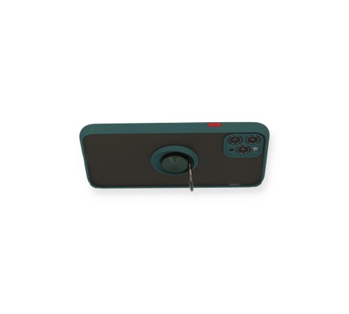 iPhone 11 Pro Kılıf Montreal Yüzüklü Silikon Kapak - Yeşil iPhone 11 Pro Kılıf Montreal Yüzüklü Silikon Kapak - Yeşil