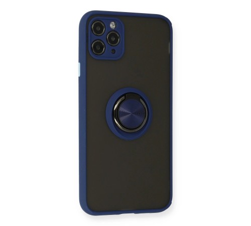 iPhone 11 Pro Max Kılıf Montreal Yüzüklü Silikon Kapak - Lacivert iPhone 11 Pro Max Kılıf Montreal Yüzüklü Silikon Kapak - Lacivert