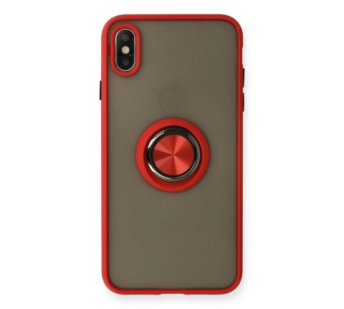 iPhone X Kılıf Montreal Yüzüklü Silikon Kapak - Kırmızı iPhone X Kılıf Montreal Yüzüklü Silikon Kapak - Kırmızı