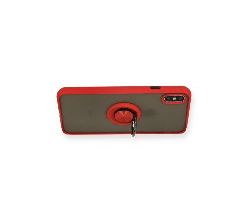 iPhone X Kılıf Montreal Yüzüklü Silikon Kapak - Kırmızı iPhone X Kılıf Montreal Yüzüklü Silikon Kapak - Kırmızı
