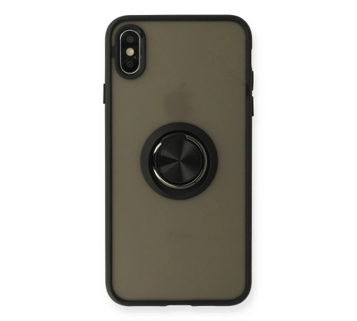 iPhone XS Max Kılıf Montreal Yüzüklü Silikon Kapak - Siyah iPhone XS Max Kılıf Montreal Yüzüklü Silikon Kapak - Siyah