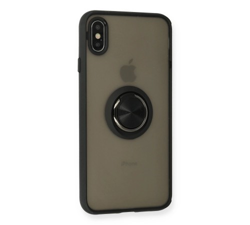 iPhone XS Max Kılıf Montreal Yüzüklü Silikon Kapak - Siyah iPhone XS Max Kılıf Montreal Yüzüklü Silikon Kapak - Siyah