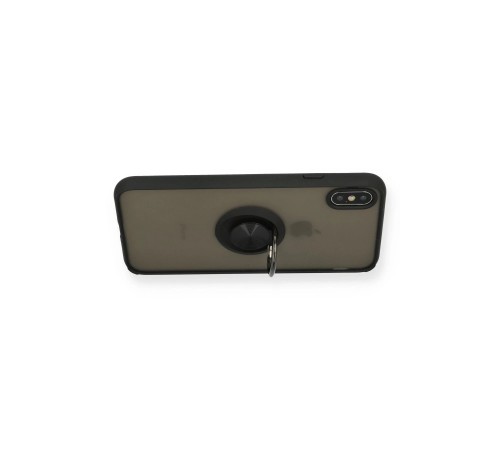 iPhone XS Max Kılıf Montreal Yüzüklü Silikon Kapak - Siyah iPhone XS Max Kılıf Montreal Yüzüklü Silikon Kapak - Siyah