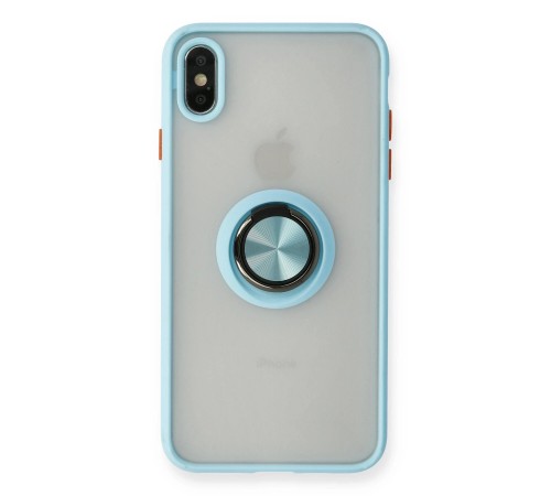 iPhone XS Max Kılıf Montreal Yüzüklü Silikon Kapak - Buz Mavi iPhone XS Max Kılıf Montreal Yüzüklü Silikon Kapak - Buz Mavi