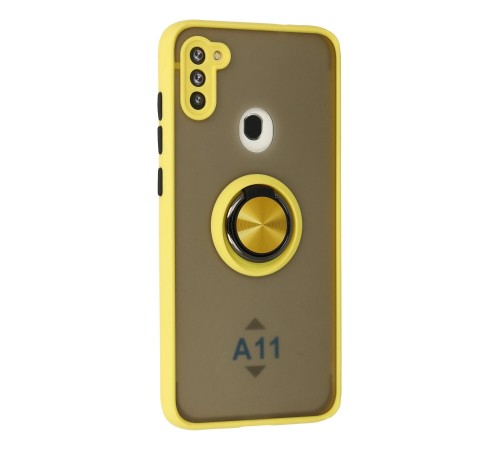 Samsung Galaxy A11 Kılıf Montreal Yüzüklü Silikon Kapak - Sarı Samsung Galaxy A11 Kılıf Montreal Yüzüklü Silikon Kapak - Sarı