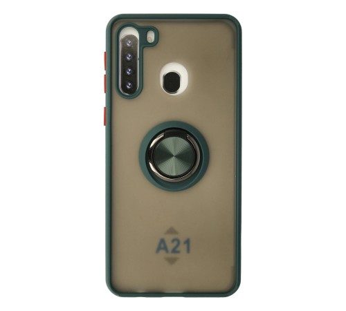 Samsung Galaxy A21 Kılıf Montreal Yüzüklü Silikon Kapak - Yeşil Samsung Galaxy A21 Kılıf Montreal Yüzüklü Silikon Kapak - Yeşil