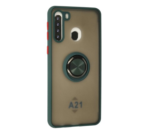 Samsung Galaxy A21 Kılıf Montreal Yüzüklü Silikon Kapak - Yeşil Samsung Galaxy A21 Kılıf Montreal Yüzüklü Silikon Kapak - Yeşil