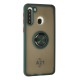 Samsung Galaxy A21 Kılıf Montreal Yüzüklü Silikon Kapak - Yeşil