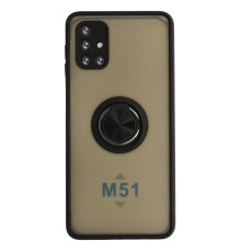 Samsung Galaxy M51 Kılıf Montreal Yüzüklü Silikon Kapak - Siyah