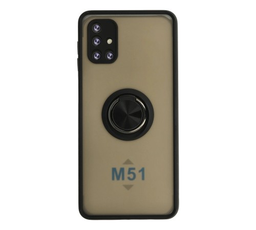 Samsung Galaxy M51 Kılıf Montreal Yüzüklü Silikon Kapak - Siyah Samsung Galaxy M51 Kılıf Montreal Yüzüklü Silikon Kapak - Siyah