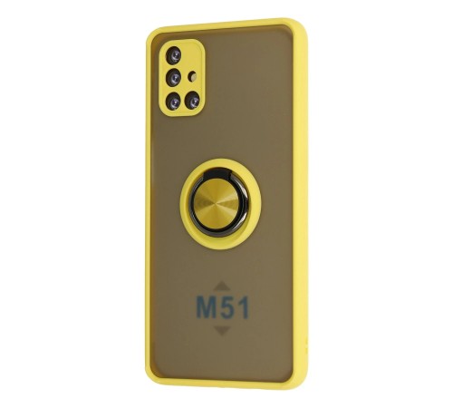 Samsung Galaxy M51 Kılıf Montreal Yüzüklü Silikon Kapak - Sarı Samsung Galaxy M51 Kılıf Montreal Yüzüklü Silikon Kapak - Sarı