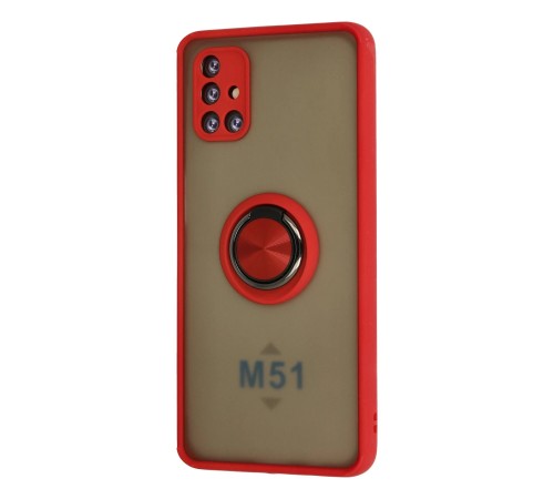 Samsung Galaxy M51 Kılıf Montreal Yüzüklü Silikon Kapak - Kırmızı Samsung Galaxy M51 Kılıf Montreal Yüzüklü Silikon Kapak - Kırmızı