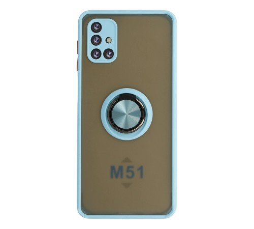 Samsung Galaxy M51 Kılıf Montreal Yüzüklü Silikon Kapak - Buz Mavi Samsung Galaxy M51 Kılıf Montreal Yüzüklü Silikon Kapak - Buz Mavi