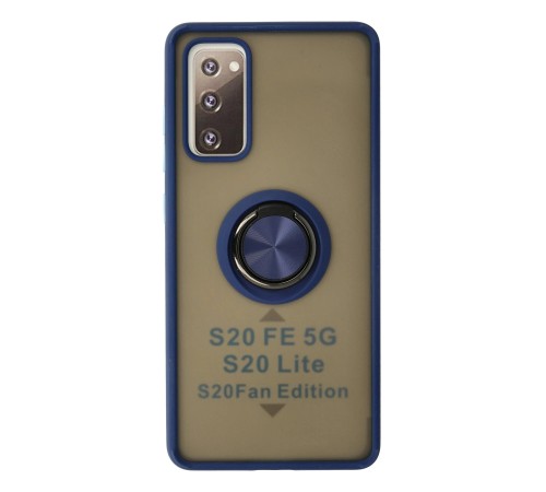 Samsung Galaxy S20 FE Kılıf Montreal Yüzüklü Silikon Kapak - Lacivert Samsung Galaxy S20 FE Kılıf Montreal Yüzüklü Silikon Kapak - Lacivert