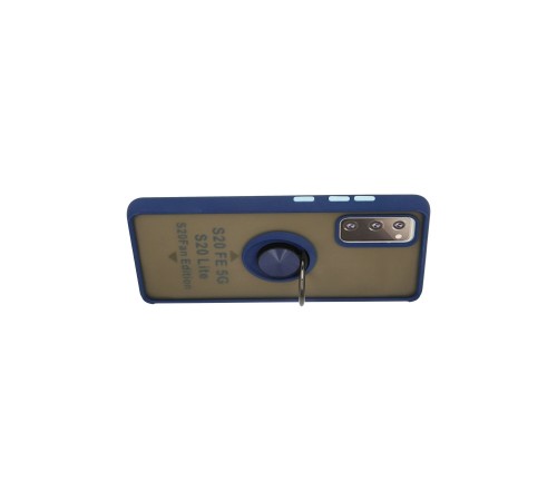 Samsung Galaxy S20 FE Kılıf Montreal Yüzüklü Silikon Kapak - Lacivert Samsung Galaxy S20 FE Kılıf Montreal Yüzüklü Silikon Kapak - Lacivert