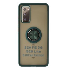 Samsung Galaxy S20 FE Kılıf Montreal Yüzüklü Silikon Kapak - Yeşil