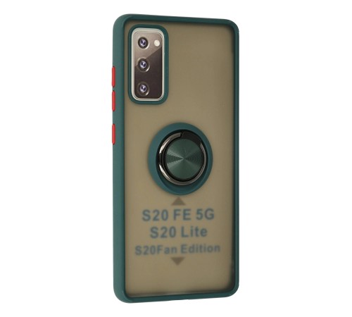 Samsung Galaxy S20 FE Kılıf Montreal Yüzüklü Silikon Kapak - Yeşil Samsung Galaxy S20 FE Kılıf Montreal Yüzüklü Silikon Kapak - Yeşil