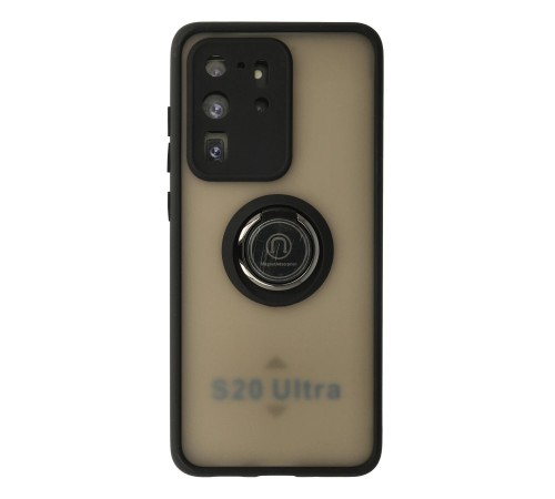Samsung Galaxy S20 Ultra Kılıf Montreal Yüzüklü Silikon Kapak - Siyah Samsung Galaxy S20 Ultra Kılıf Montreal Yüzüklü Silikon Kapak - Siyah