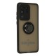 Samsung Galaxy S20 Ultra Kılıf Montreal Yüzüklü Silikon Kapak - Siyah