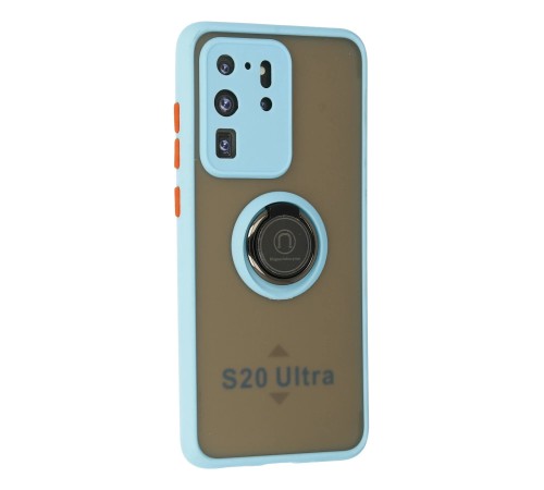 Samsung Galaxy S20 Ultra Kılıf Montreal Yüzüklü Silikon Kapak - Buz Mavi Samsung Galaxy S20 Ultra Kılıf Montreal Yüzüklü Silikon Kapak - Buz Mavi