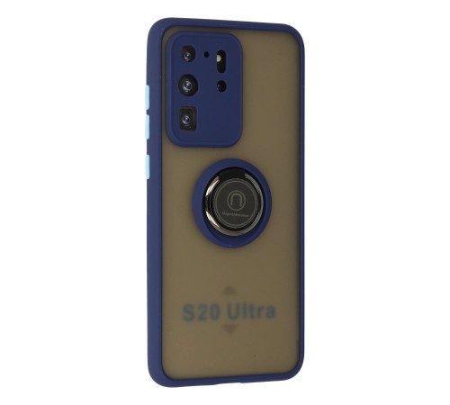 Samsung Galaxy S20 Ultra Kılıf Montreal Yüzüklü Silikon Kapak - Lacivert Samsung Galaxy S20 Ultra Kılıf Montreal Yüzüklü Silikon Kapak - Lacivert