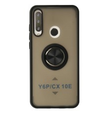 Huawei Y6P Kılıf Montreal Yüzüklü Silikon Kapak - Siyah
