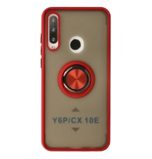Huawei Y6P Kılıf Montreal Yüzüklü Silikon Kapak - Kırmızı