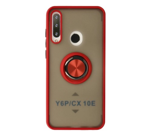 Huawei Y6P Kılıf Montreal Yüzüklü Silikon Kapak - Kırmızı Huawei Y6P Kılıf Montreal Yüzüklü Silikon Kapak - Kırmızı