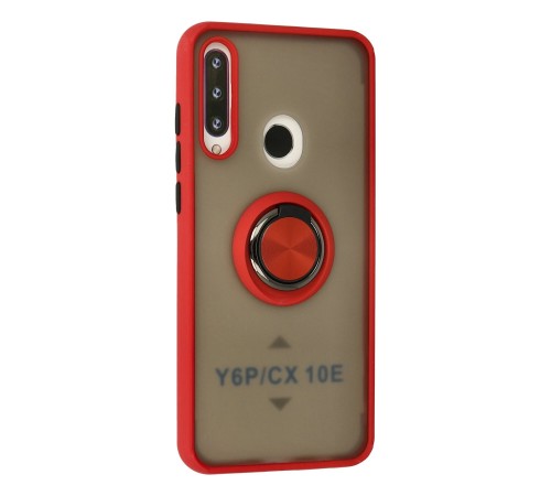 Huawei Y6P Kılıf Montreal Yüzüklü Silikon Kapak - Kırmızı Huawei Y6P Kılıf Montreal Yüzüklü Silikon Kapak - Kırmızı