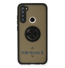 Xiaomi Redmi Note 8 Kılıf Montreal Yüzüklü Silikon Kapak - Siyah