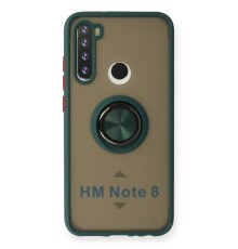 Xiaomi Redmi Note 8 Kılıf Montreal Yüzüklü Silikon Kapak - Yeşil