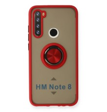 Xiaomi Redmi Note 8 Kılıf Montreal Yüzüklü Silikon Kapak - Kırmızı