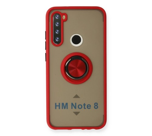 Xiaomi Redmi Note 8 Kılıf Montreal Yüzüklü Silikon Kapak - Kırmızı Xiaomi Redmi Note 8 Kılıf Montreal Yüzüklü Silikon Kapak - Kırmızı