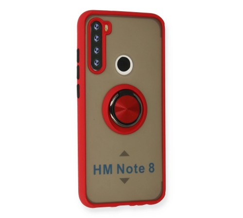 Xiaomi Redmi Note 8 Kılıf Montreal Yüzüklü Silikon Kapak - Kırmızı Xiaomi Redmi Note 8 Kılıf Montreal Yüzüklü Silikon Kapak - Kırmızı