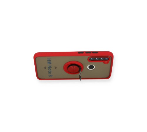 Xiaomi Redmi Note 8 Kılıf Montreal Yüzüklü Silikon Kapak - Kırmızı Xiaomi Redmi Note 8 Kılıf Montreal Yüzüklü Silikon Kapak - Kırmızı