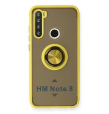 Xiaomi Redmi Note 8 Kılıf Montreal Yüzüklü Silikon Kapak - Sarı