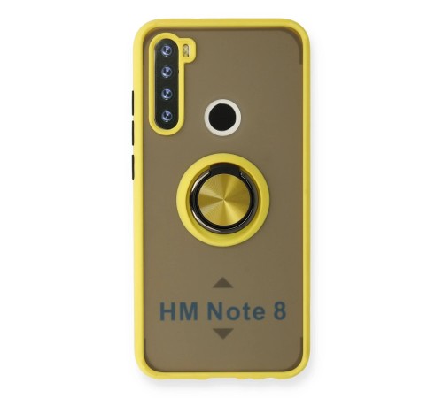 Xiaomi Redmi Note 8 Kılıf Montreal Yüzüklü Silikon Kapak - Sarı Xiaomi Redmi Note 8 Kılıf Montreal Yüzüklü Silikon Kapak - Sarı